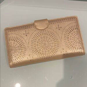 Francesca's Collections Gold Wallet with Intricate Design